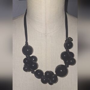 Falsi Gioielli Firenze Chic Black Bead Corded Necklace